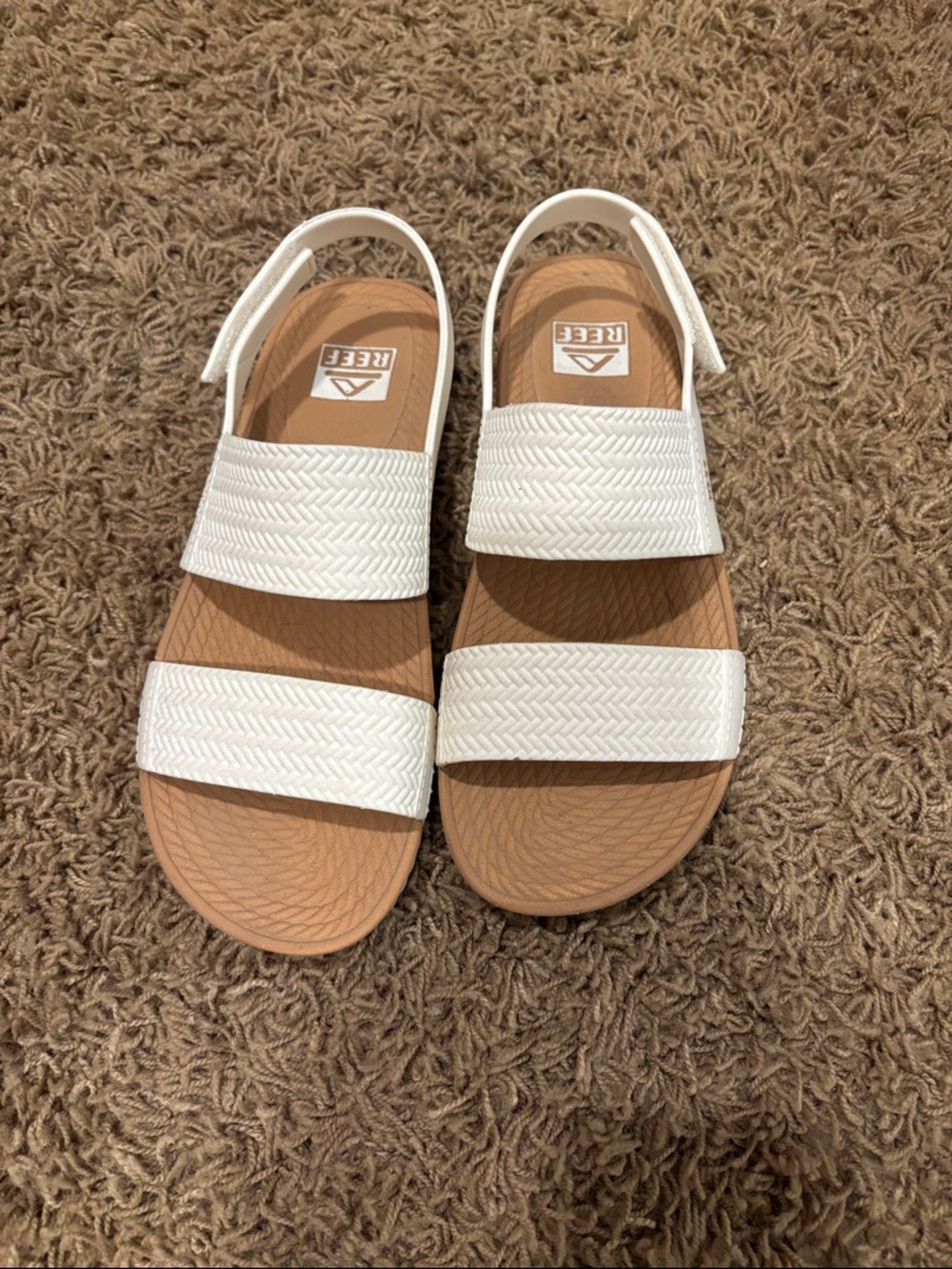 Reef White Double-Strap Slingback Sandals